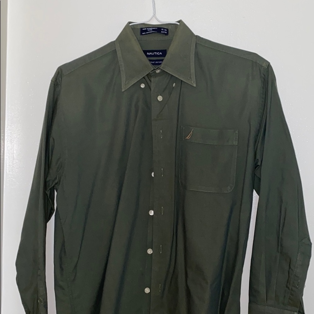 Men’s Nautical Green Dress Shirt